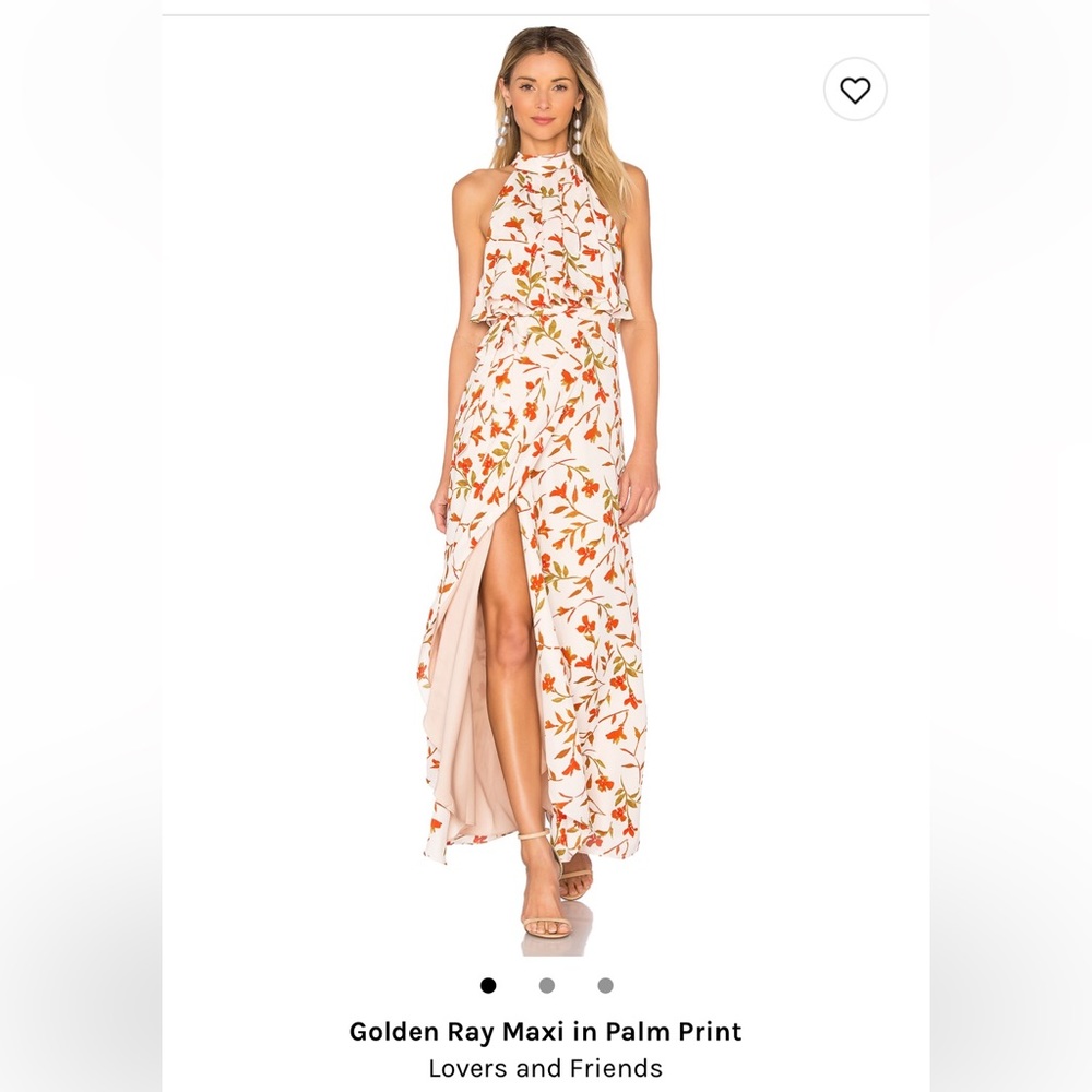 Golden ray maxi in palm print- lovers and friends